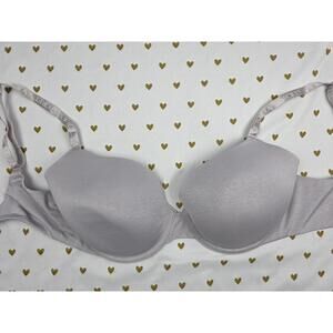 Victorias Secret logo Strap T shirt lightly lined full coverage bra 32DDD Gray